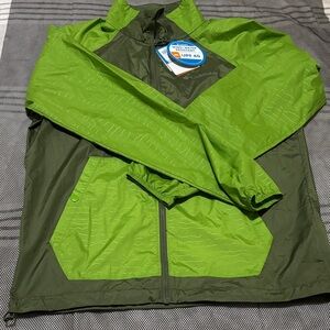 Columbia Lime and Dark Green full Zip Windbreaker (Reflective)